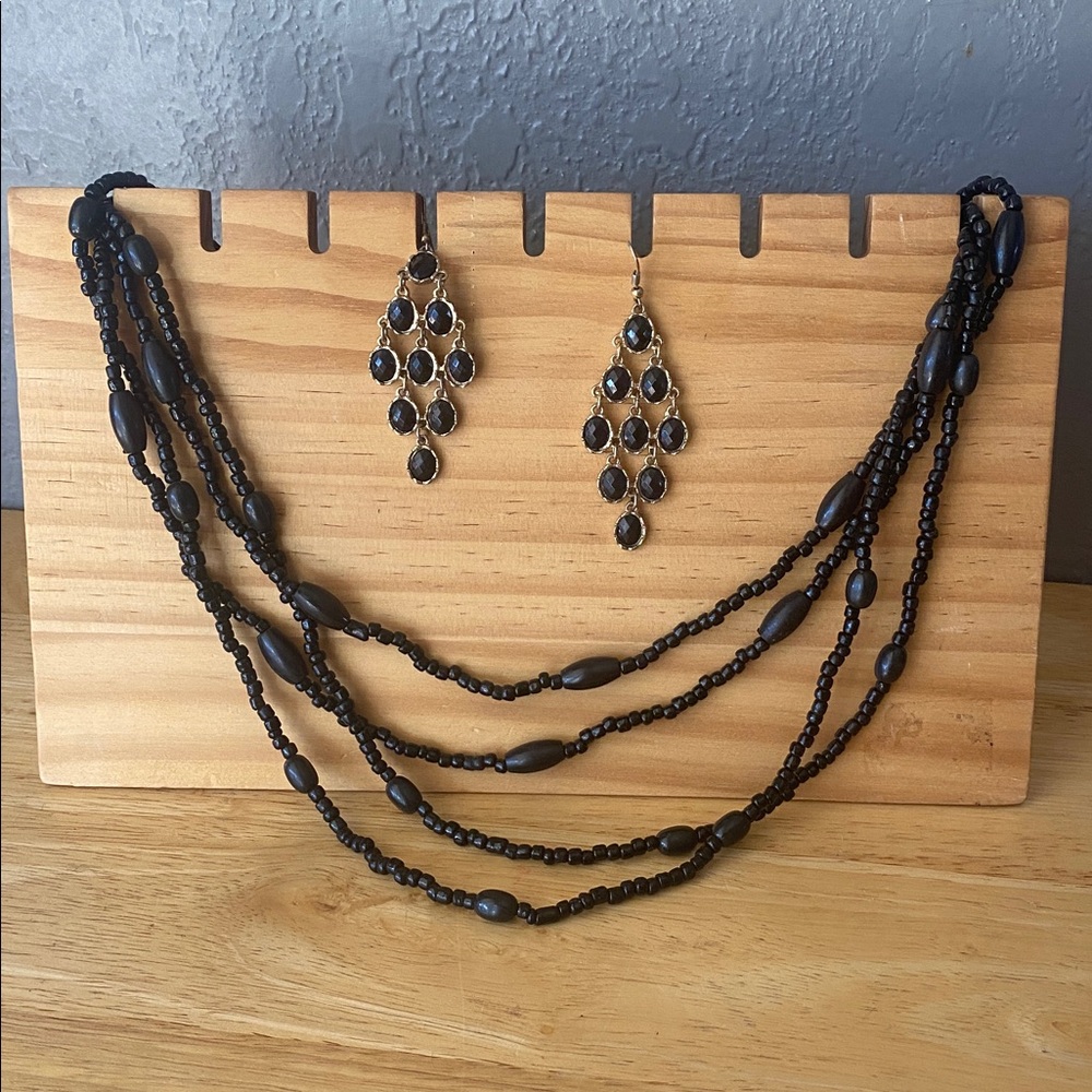 ✨VINTAGE✨ Kendra Scott Earrings/chicos multilayered blacked beaded necklace